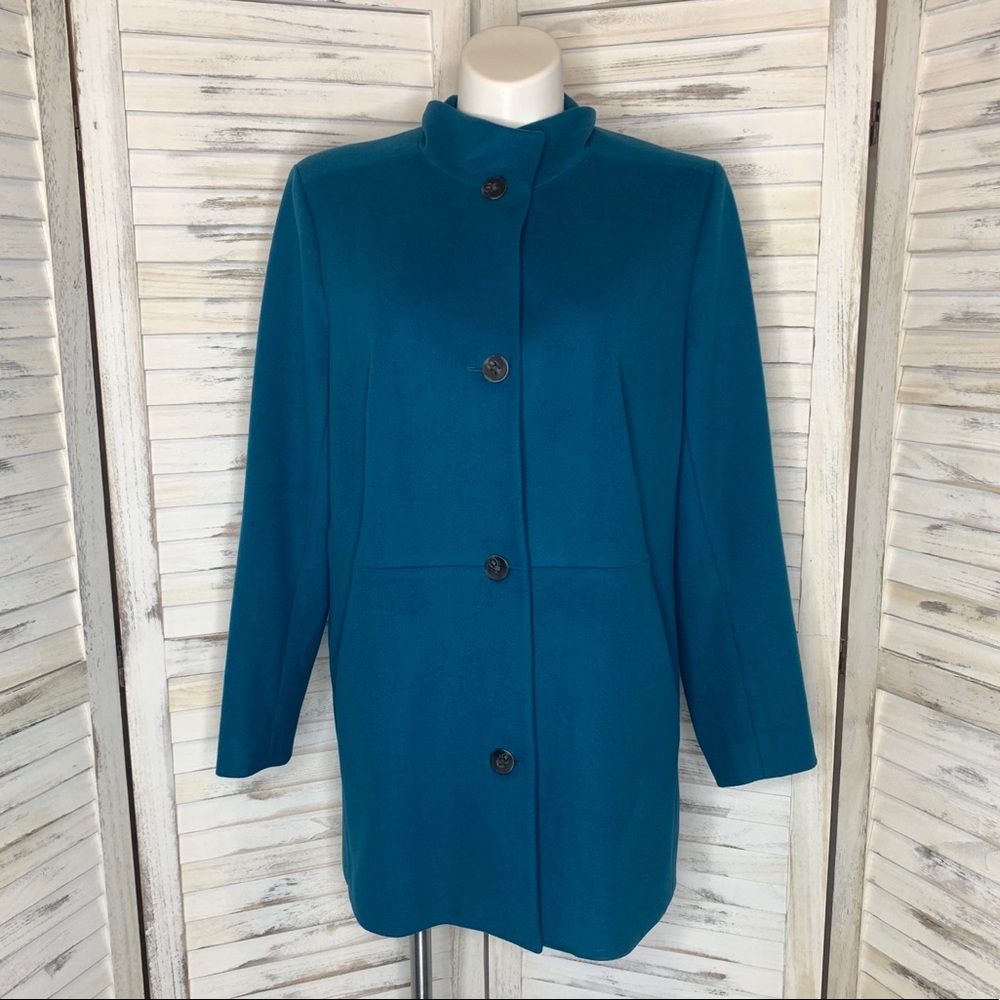J. JILL Berkshires Coat Peacock Blue Peacoat XL - Picture 5 of 9